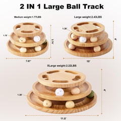 ZOMISIA cat ball track toy sturdy wooden construction for durability