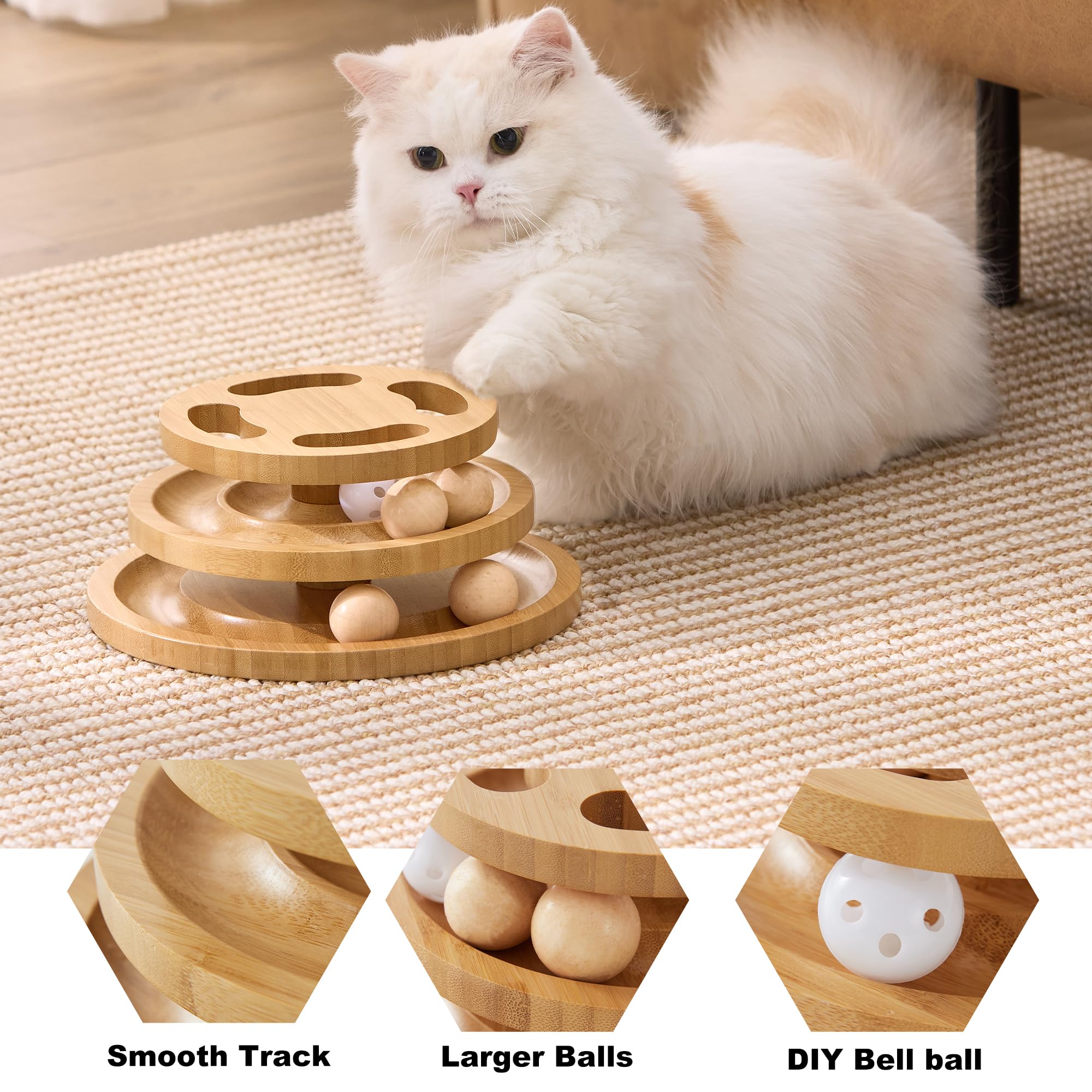 ZOMISIA cat ball track toy upper tracks for elevated engagement