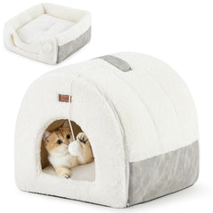 ZOMISIA Cat Bed Cave closed mode offers a snug hideaway for kittens