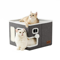 ZOMISIA cat bed indoor large house for privacy and comfort.
