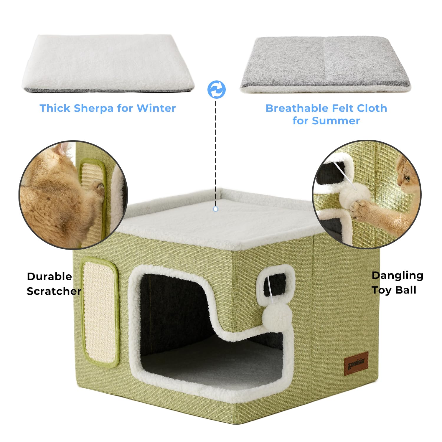 ZOMISIA cat bed sisal scratch pad protects furniture.