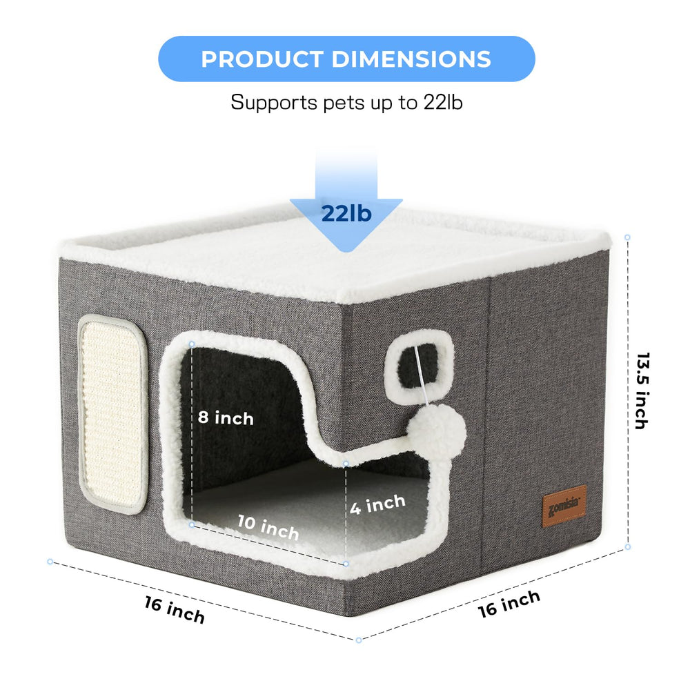 ZOMISIA cat bed top platform offers extra lounging space.