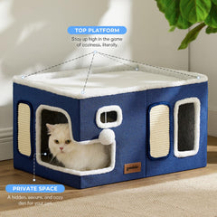ZOMISIA cat house with fluffy ball hanging for playful engagement