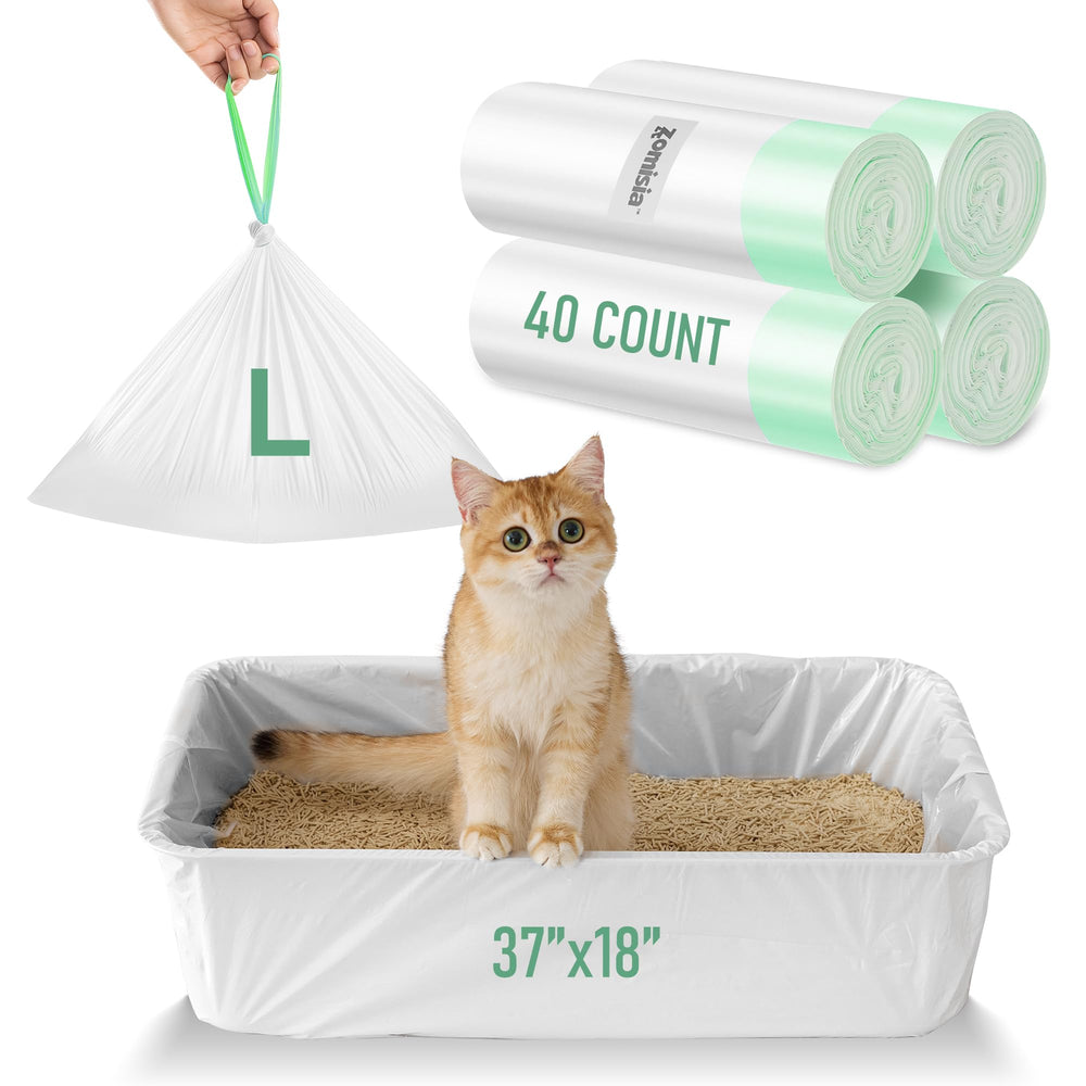 ZOMISIA cat litter box liners 37 by 18 inches fit large boxes for easy cleanup.
