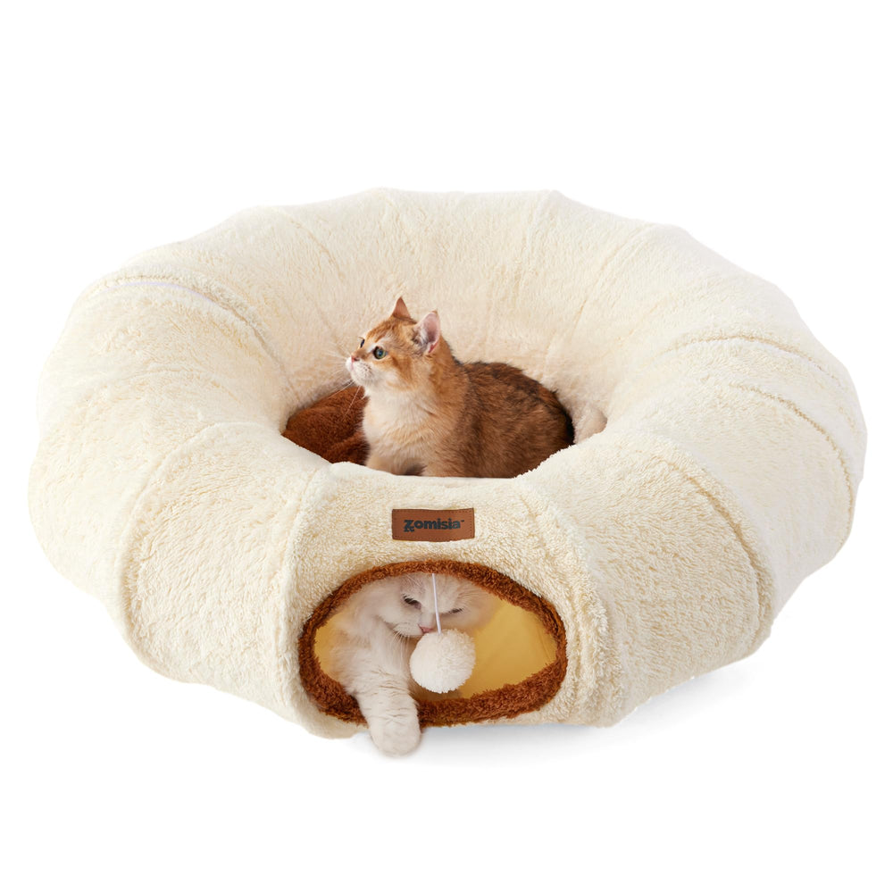 ZOMISIA cat tunnel bed in full moon setup invites playful exploration