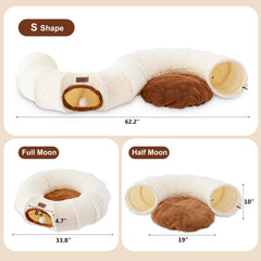 ZOMISIA Cat Tunnel Bed peekaboo opening for interactive hide-and-seek