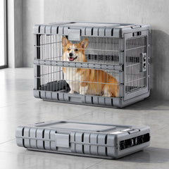 ZOMISIA collapsible dog crate 28inch open view for space-saving storage