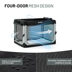 ZOMISIA crate external pocket keeps toys or treats within reach.