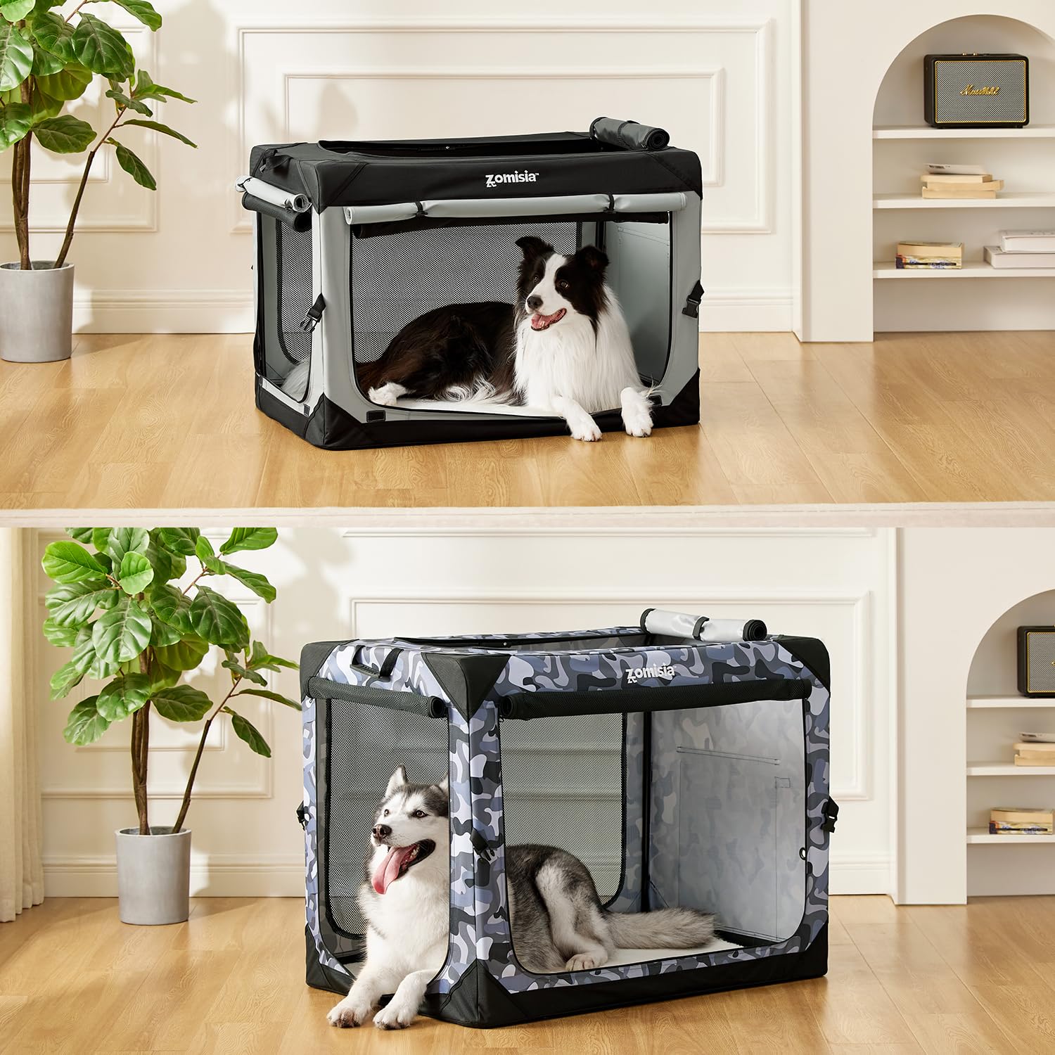 ZOMISIA portable kennel easy to move between rooms or car trips.
