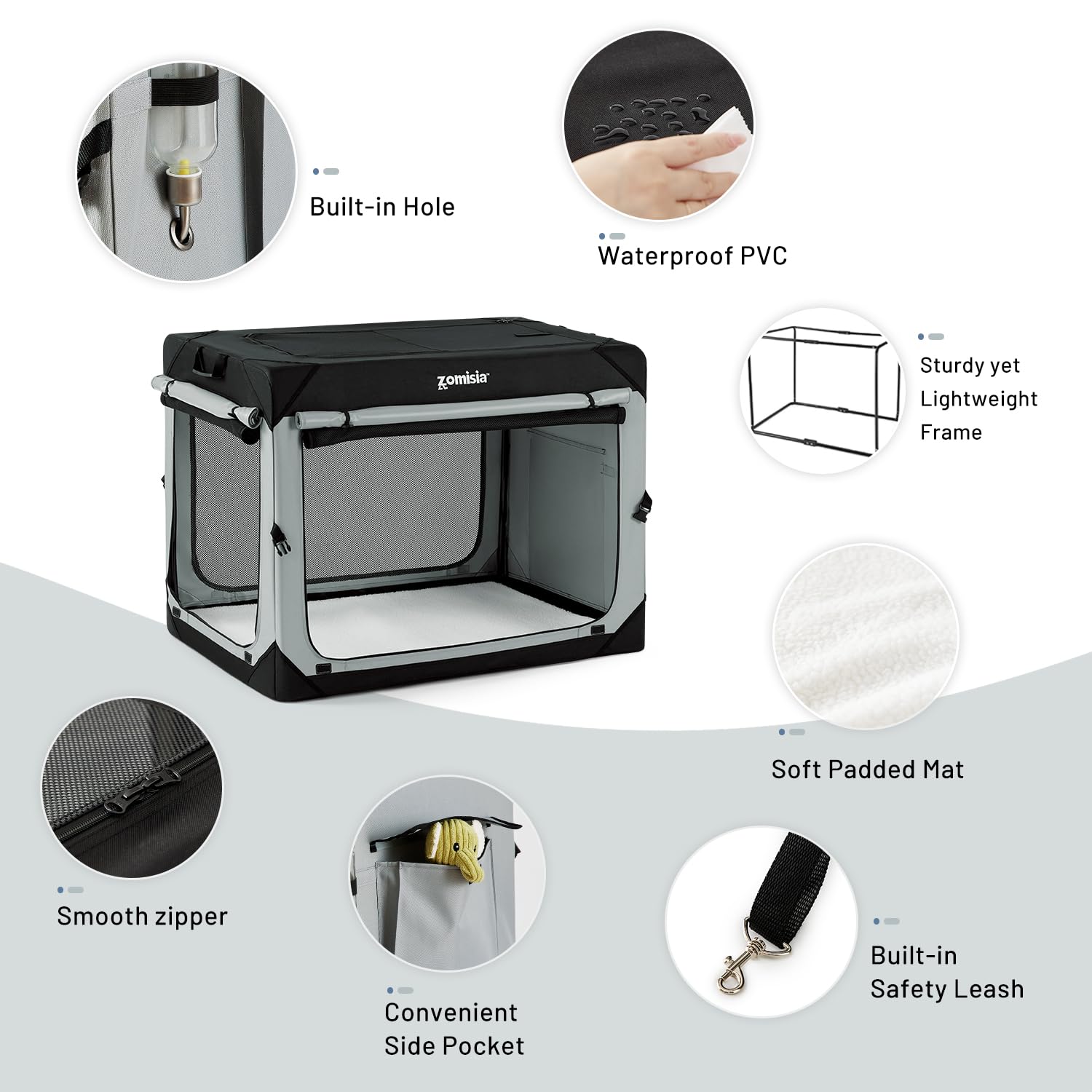 ZOMISIA sturdy iron frame and 600D Oxford fabric offer durability.
