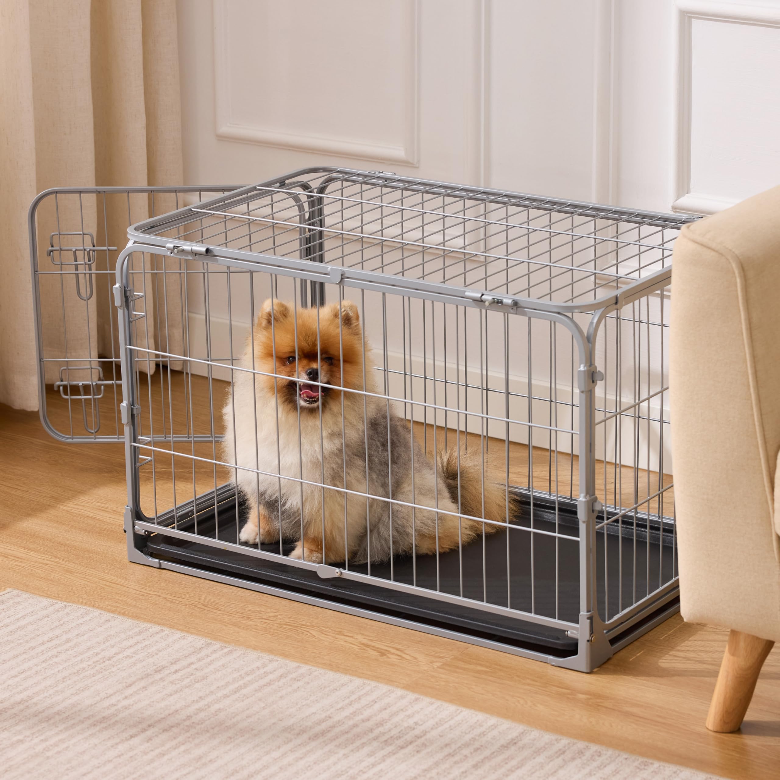 ZOMISIA removable tray inside crate for quick and easy cleaning