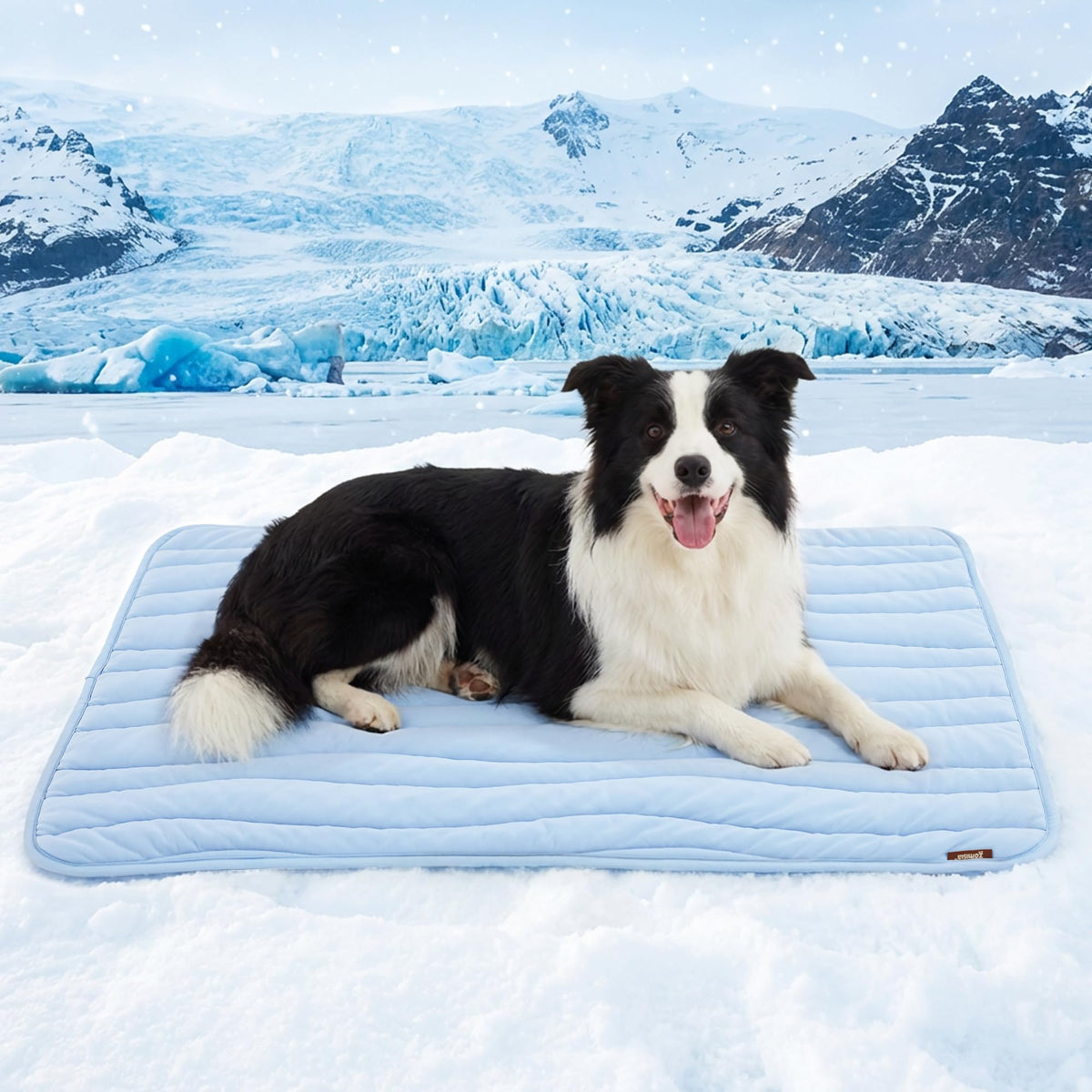 ZOMISIA extralarge cooling mat 44x32 blue flat lay for immediate cooling on contact.