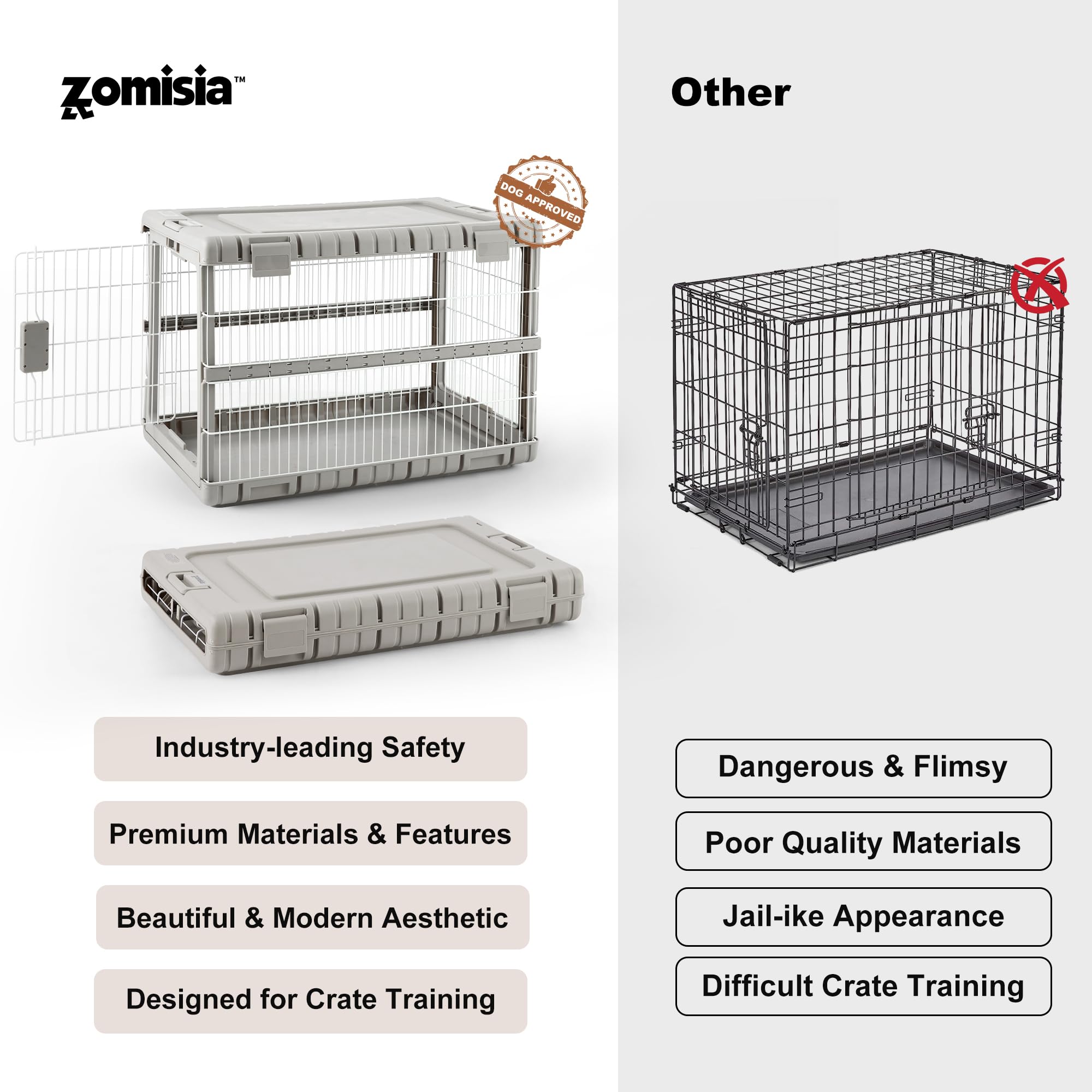 ZOMISIA compact storage crate ready to tuck away