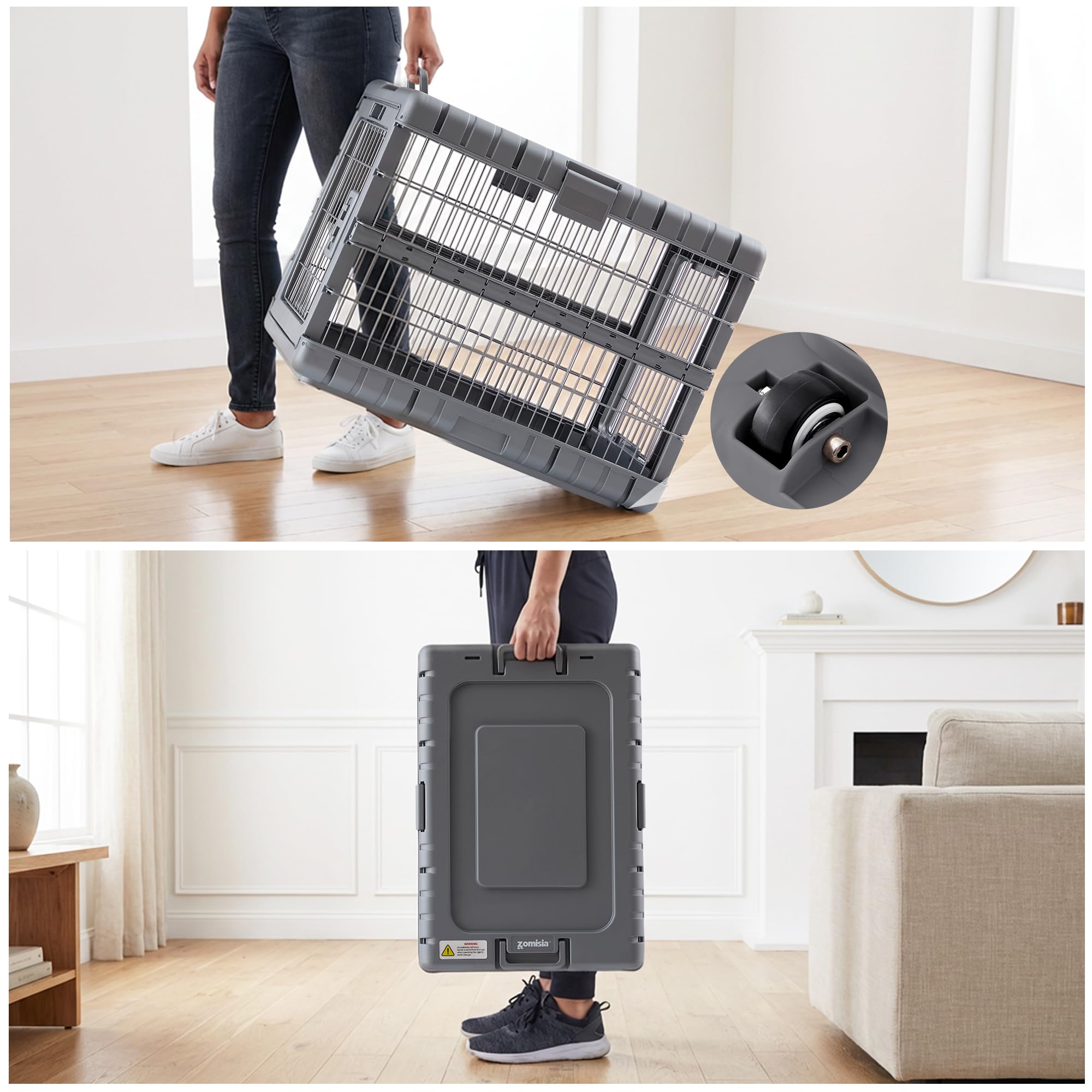 ZOMISIA crate in living room demonstrates versatile use