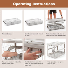 ZOMISIA dog crate with wheels for effortless repositioning