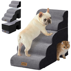 ZOMISIA dog ramp with 24-inch height and 5 steps enables easy bed access for large dogs.