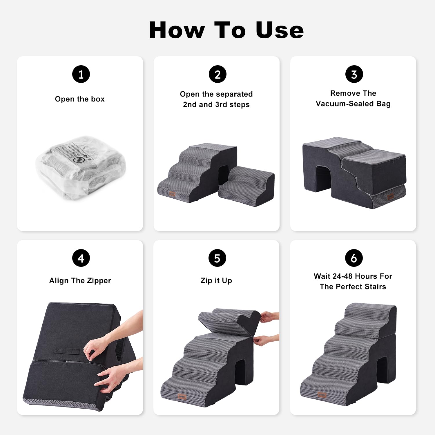 ZOMISIA dog ramp fits couches, beds, and elevated spots for convenient access.