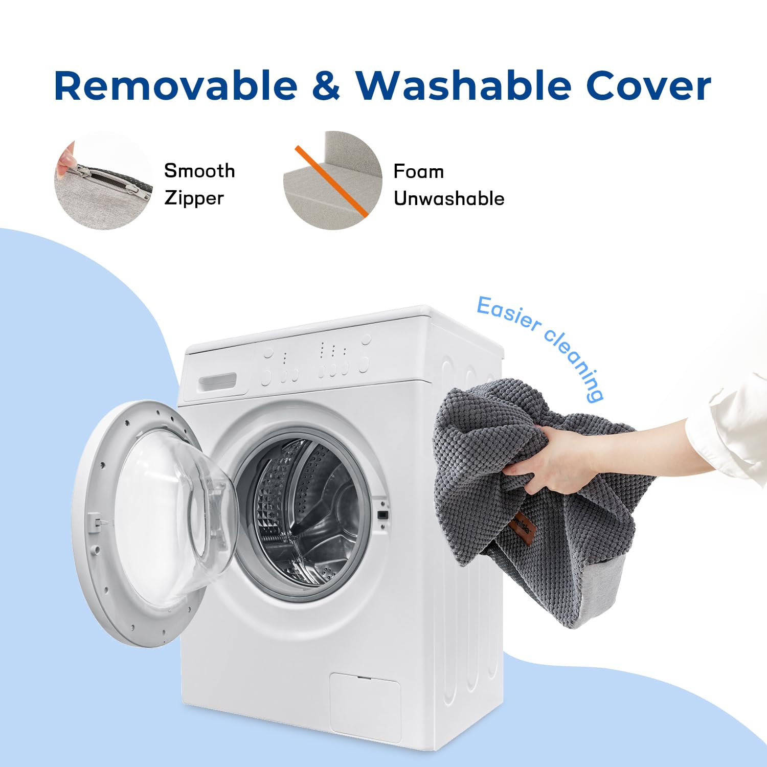ZOMISIA dog stairs detachable washable cover ready for easy cleaning.