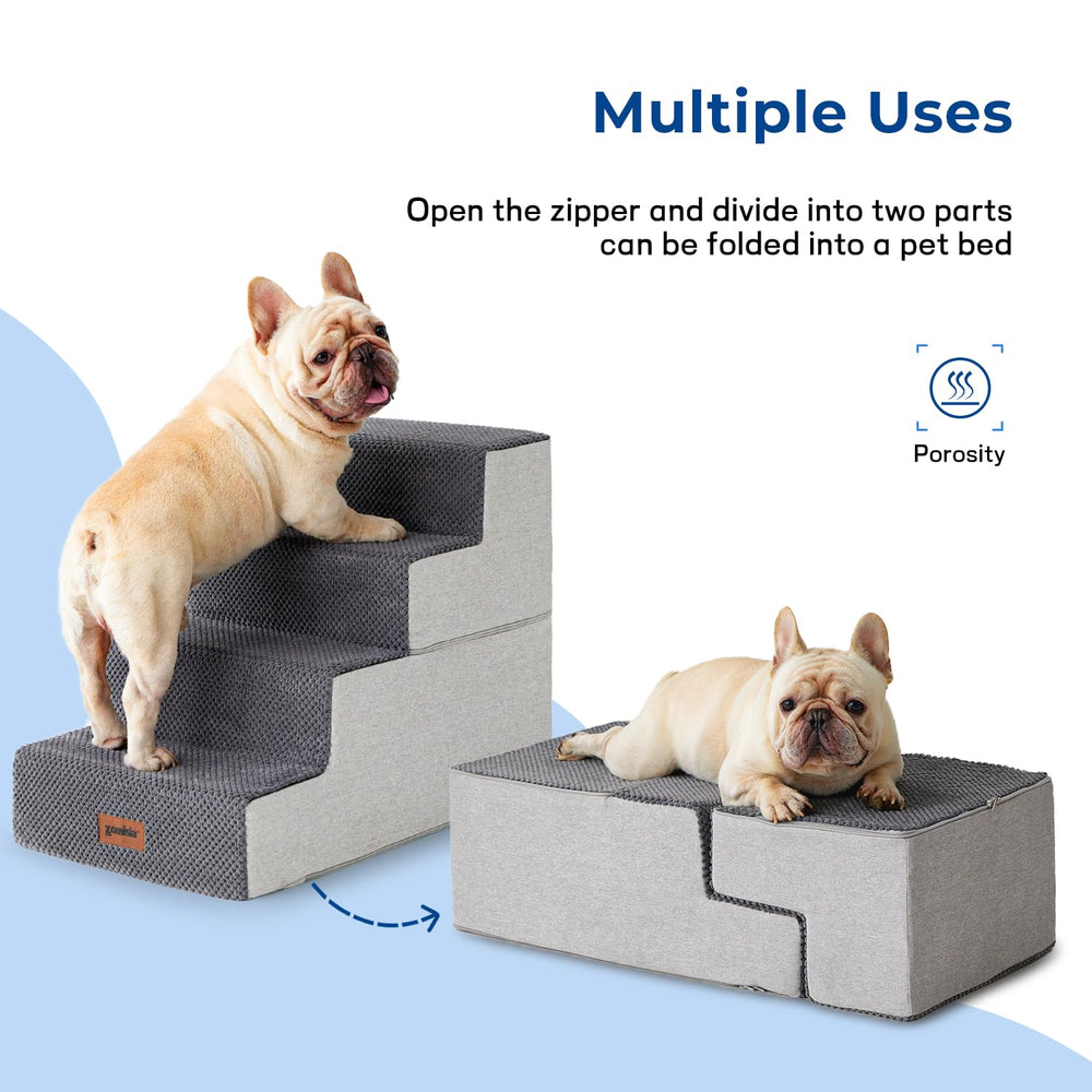 ZOMISIA quick visual of easy assembly for dog stairs