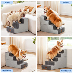 ZOMISIA dog stairs with detachable zipper cover for simple cleaning