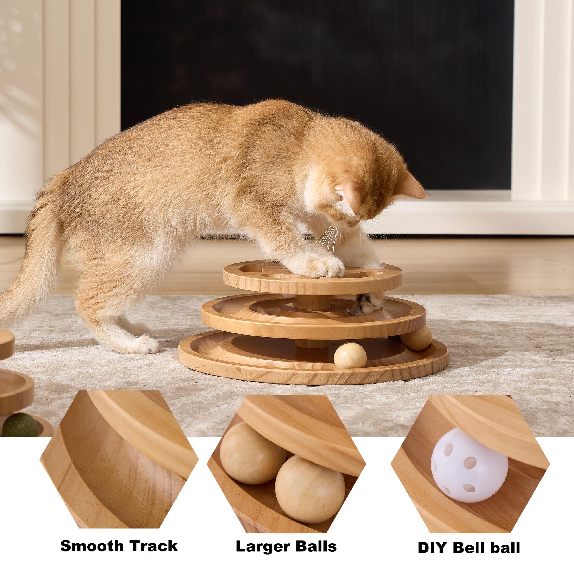 ZOMISIA extra-large tower supports large cats during active play.