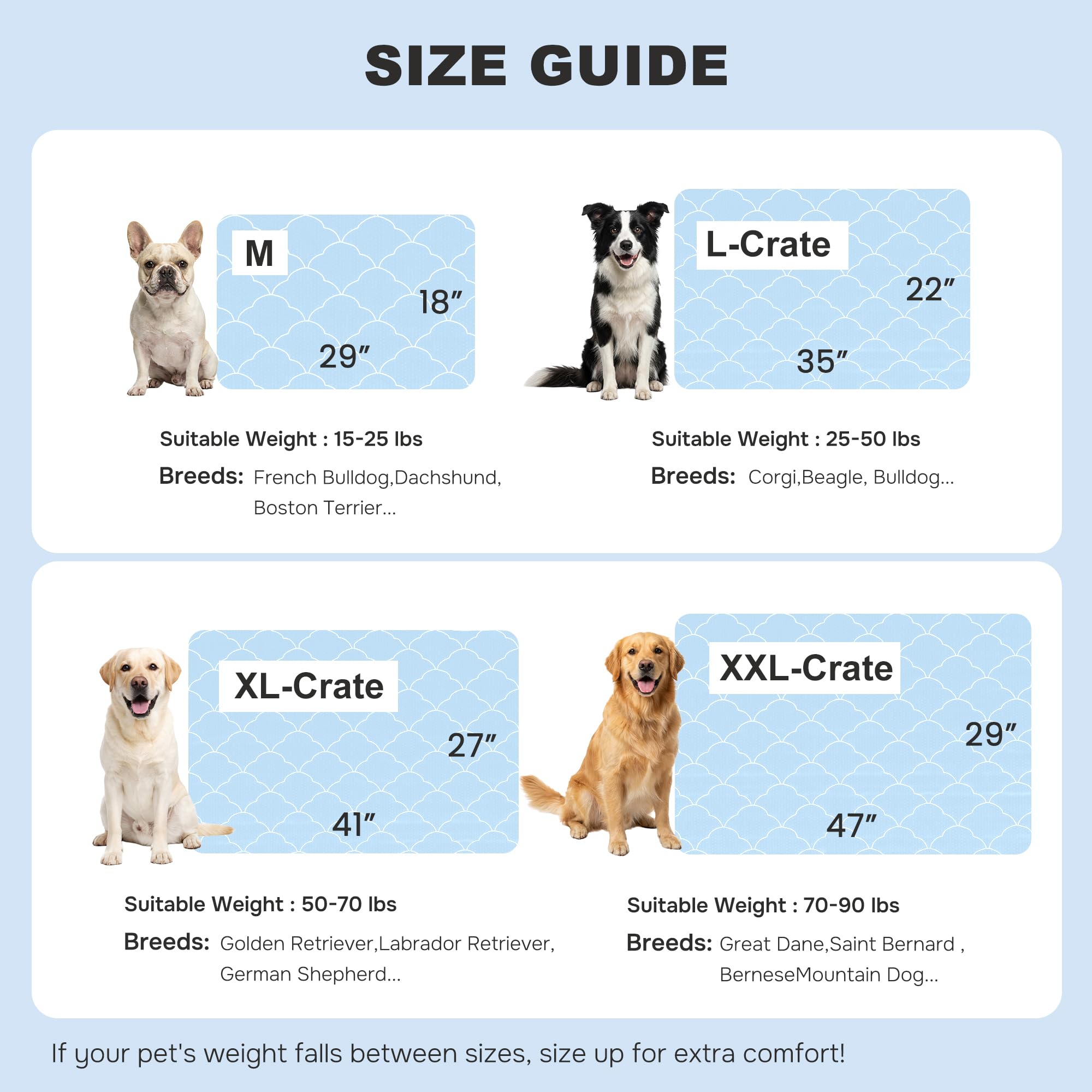 ZOMISIA extralarge dog cooling mat blue with OEKO-TEX label