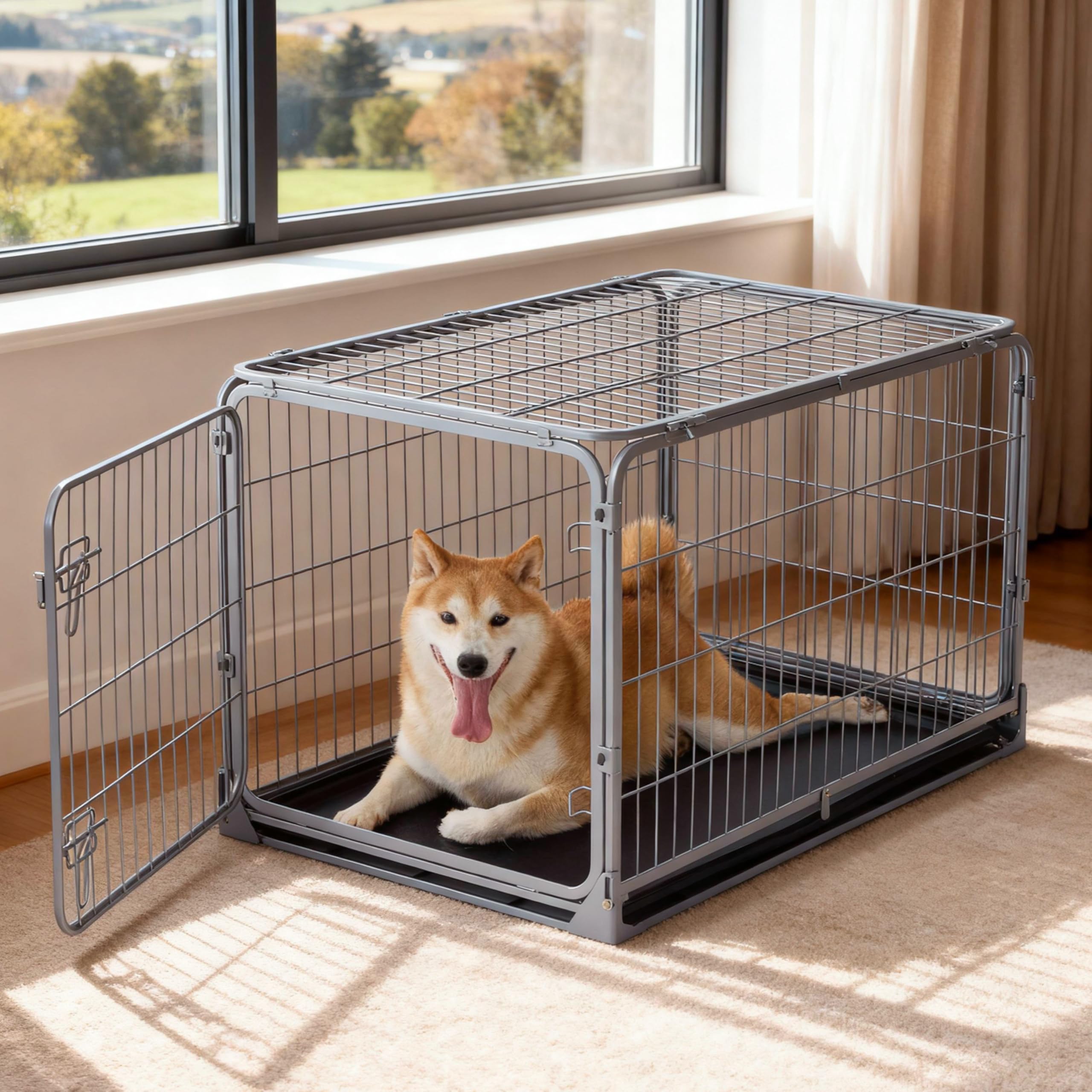 ZOMISIA front door ventilation improves visibility and airflow for your dog.