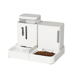 ZOMISIA gravity cat feeder 2in1 showing hands-free self-feeding convenience.