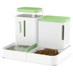 ZOMISIA gravity cat feeder assembly shows ready-to-use setup.