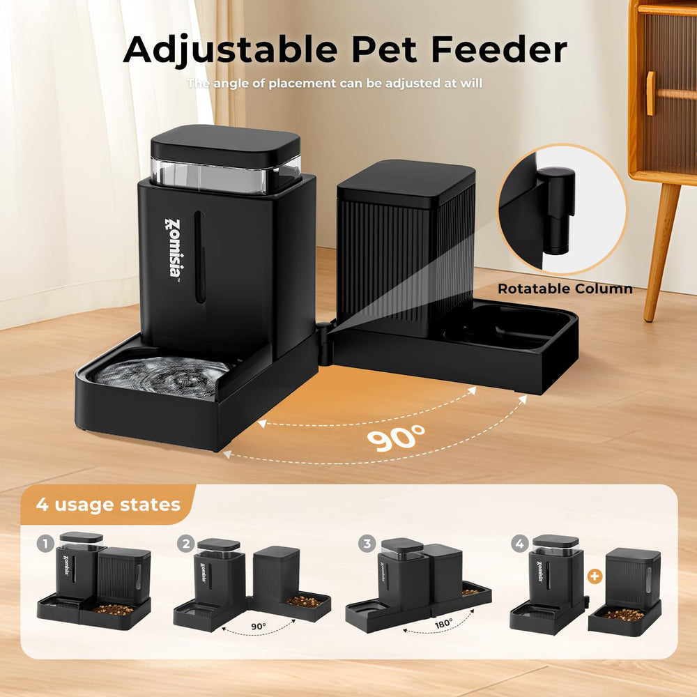 ZOMISIA gravity cat feeder capacity highlight showing 0.8 gallon.