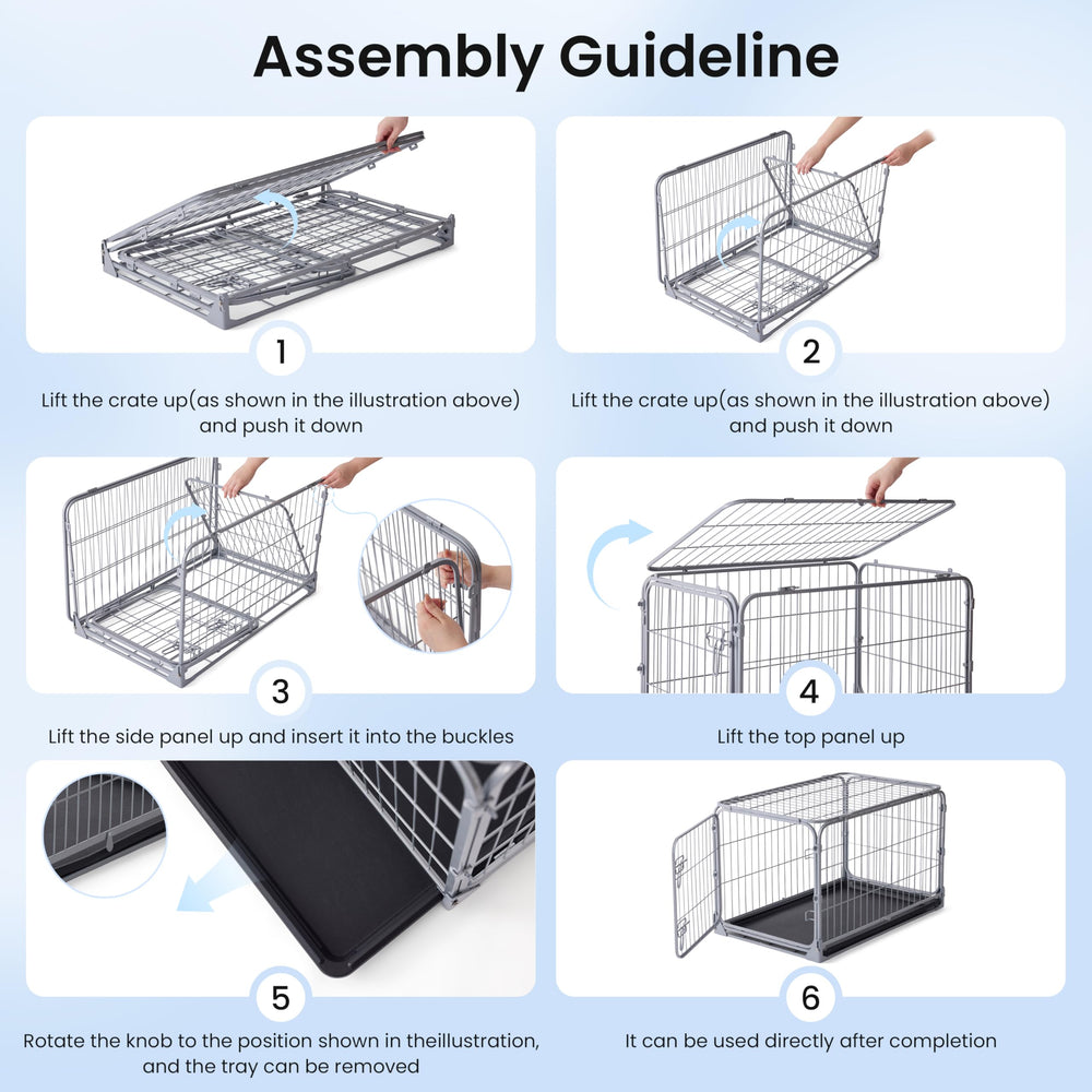 ZOMISIA indoor-outdoor dog crate suitable for versatile locations.