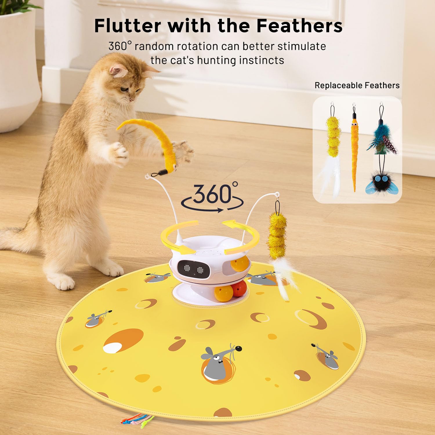 ZOMISIA chirping sounds attract and motivate cats to pounce and chase