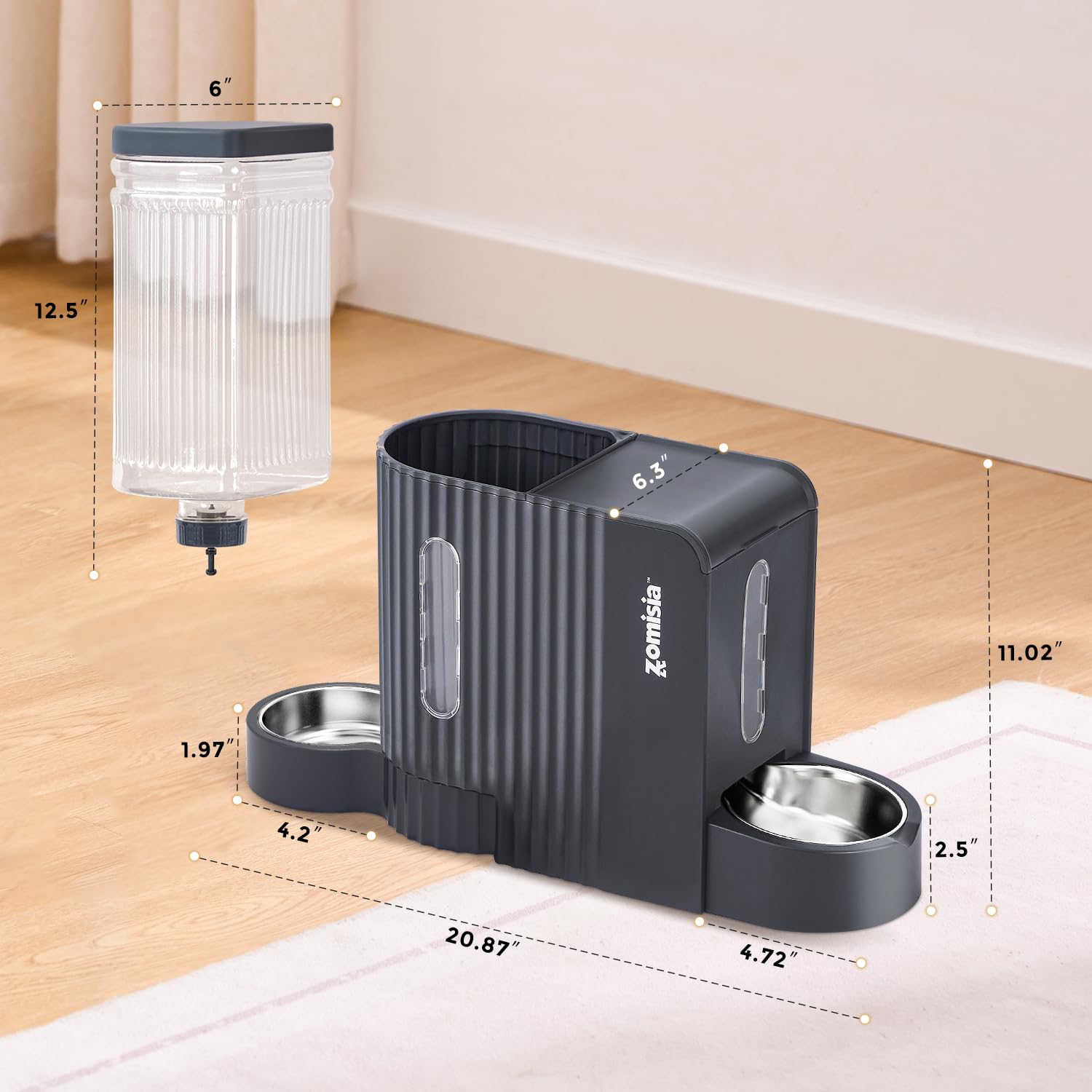 ZOMISIA large-capacity water tank supports busy multi-pet homes.