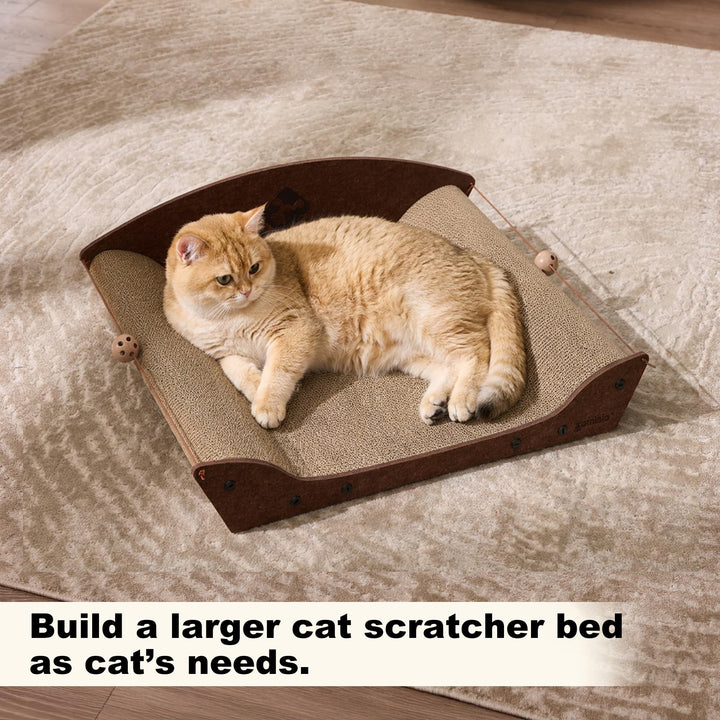 ZOMISIA large scratcher couch for cats provides ample space to stretch and scratch.