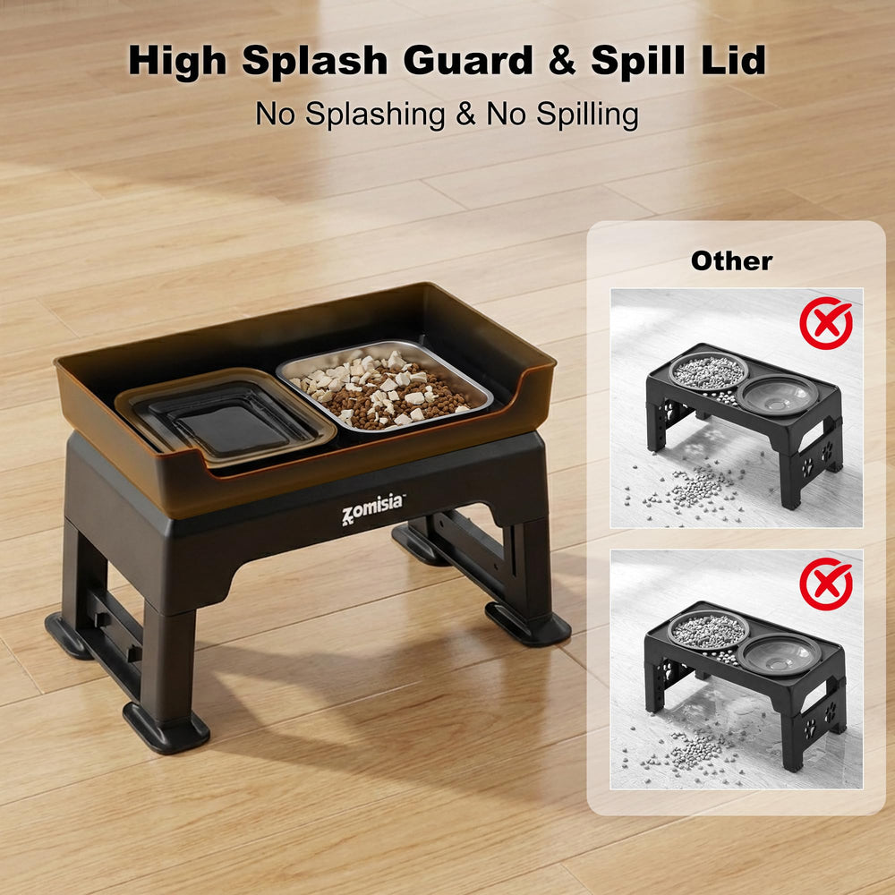 ZOMISIA multi-use feeding station for food, water, and treats