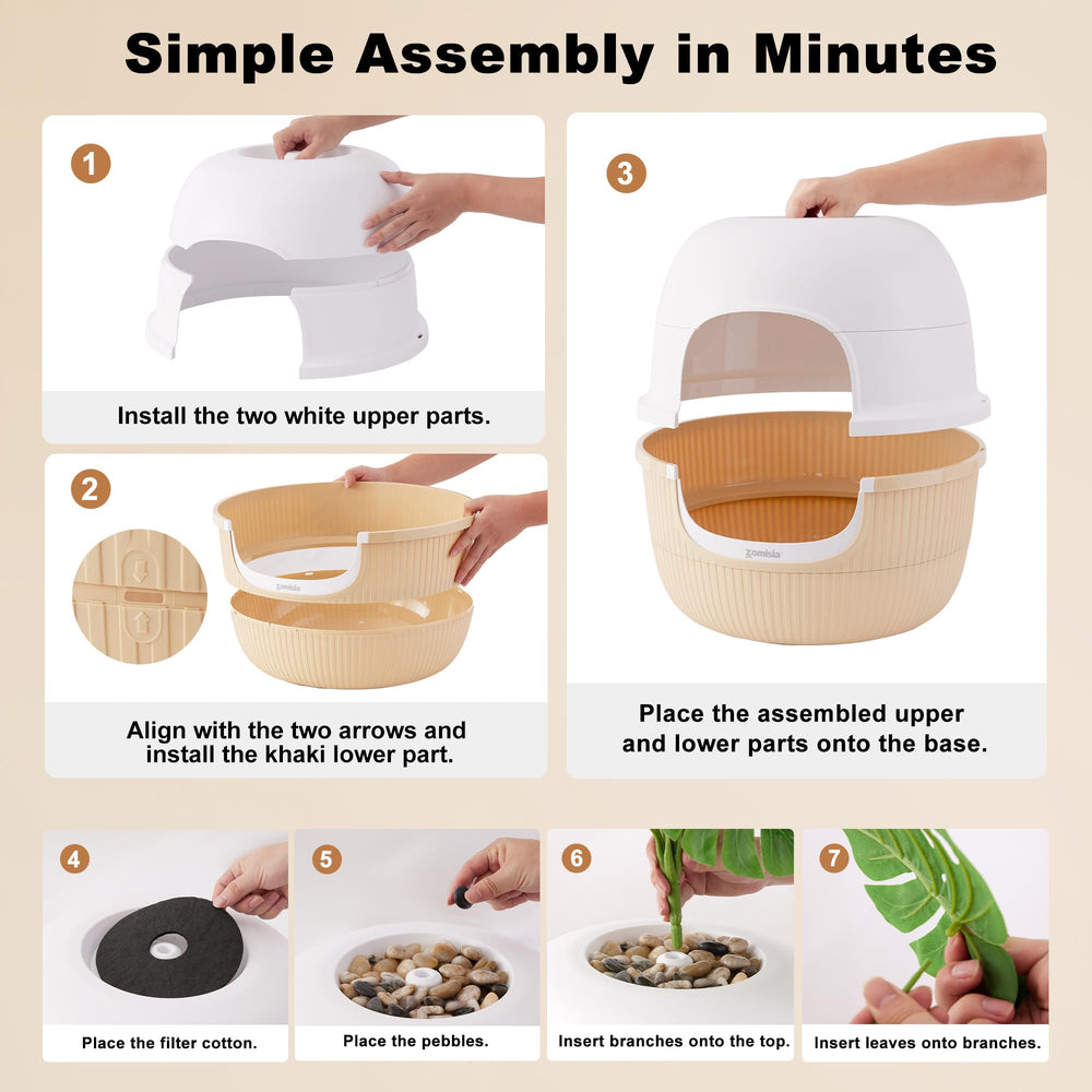 ZOMISIA raised bottom tray minimizes litter scatter