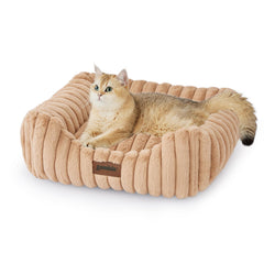 ZOMISIA small dog bed rectangle in camel offers secure comfort.