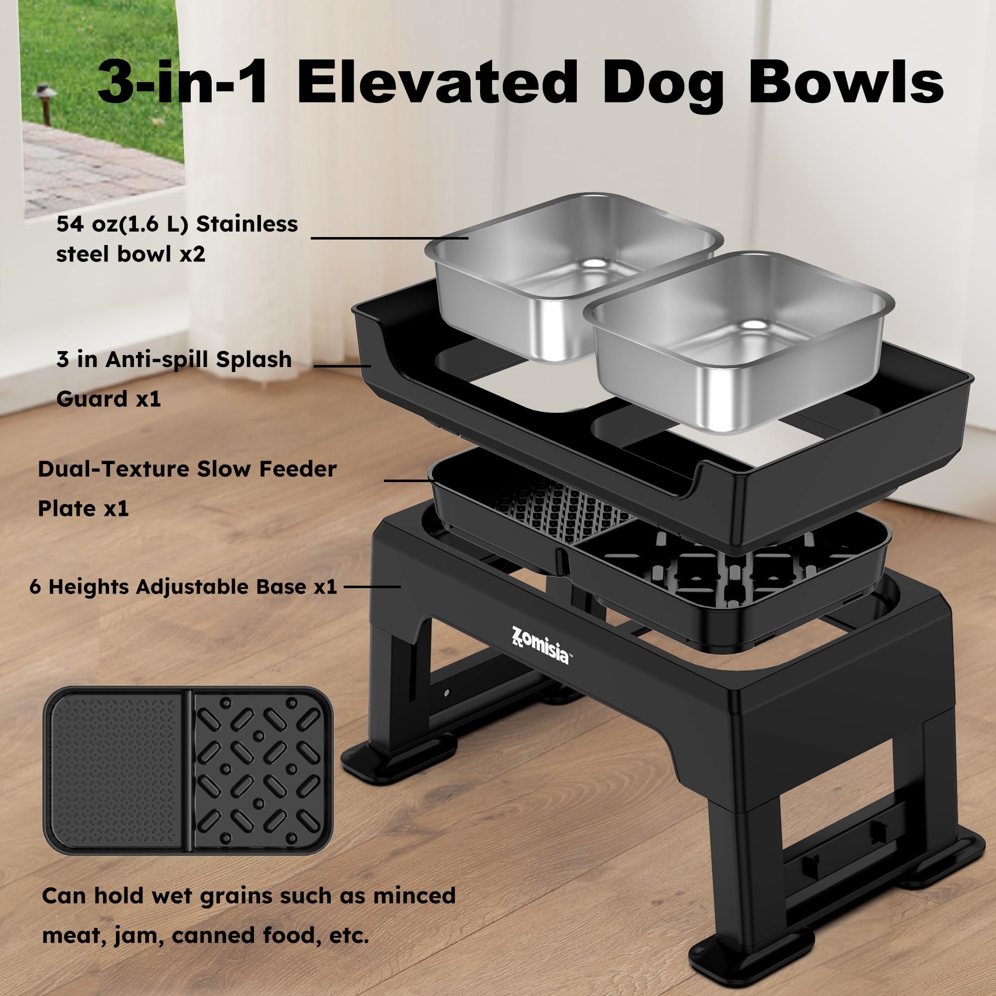 Zomisia suitable for small to large dogs, improving feeding posture.