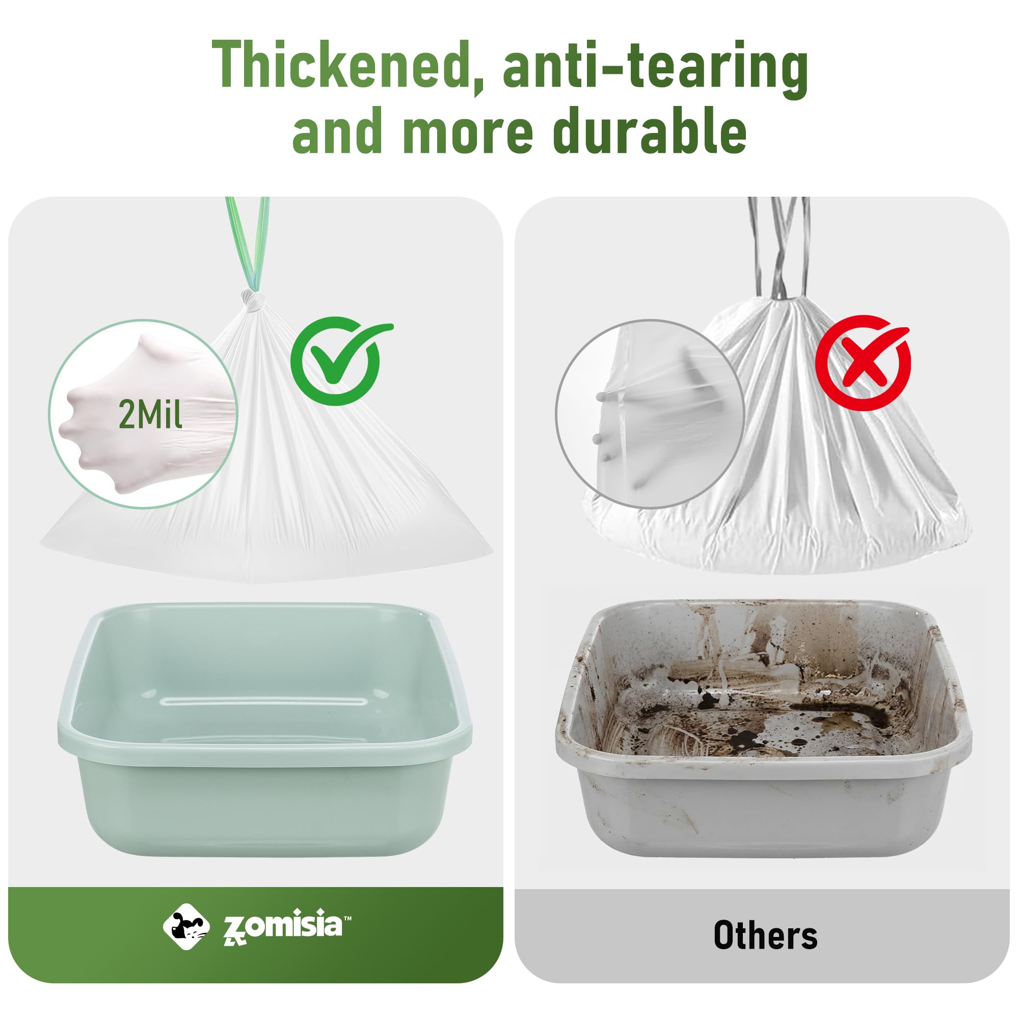 ZOMISIA tear-away liner edges allow quick, tidy removal.