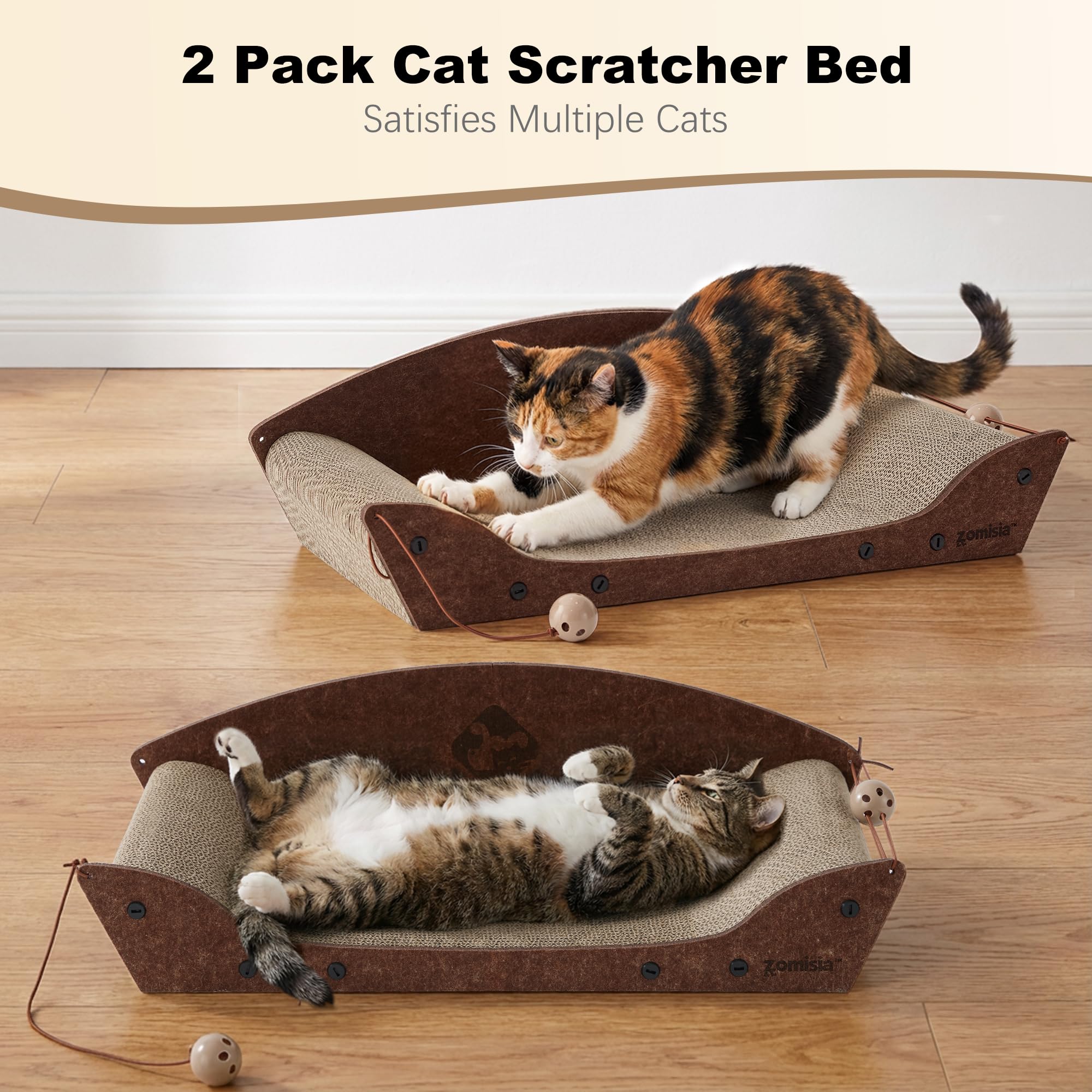 ZOMISIA two bell balls with elastic cord invite playful swats and exercise.