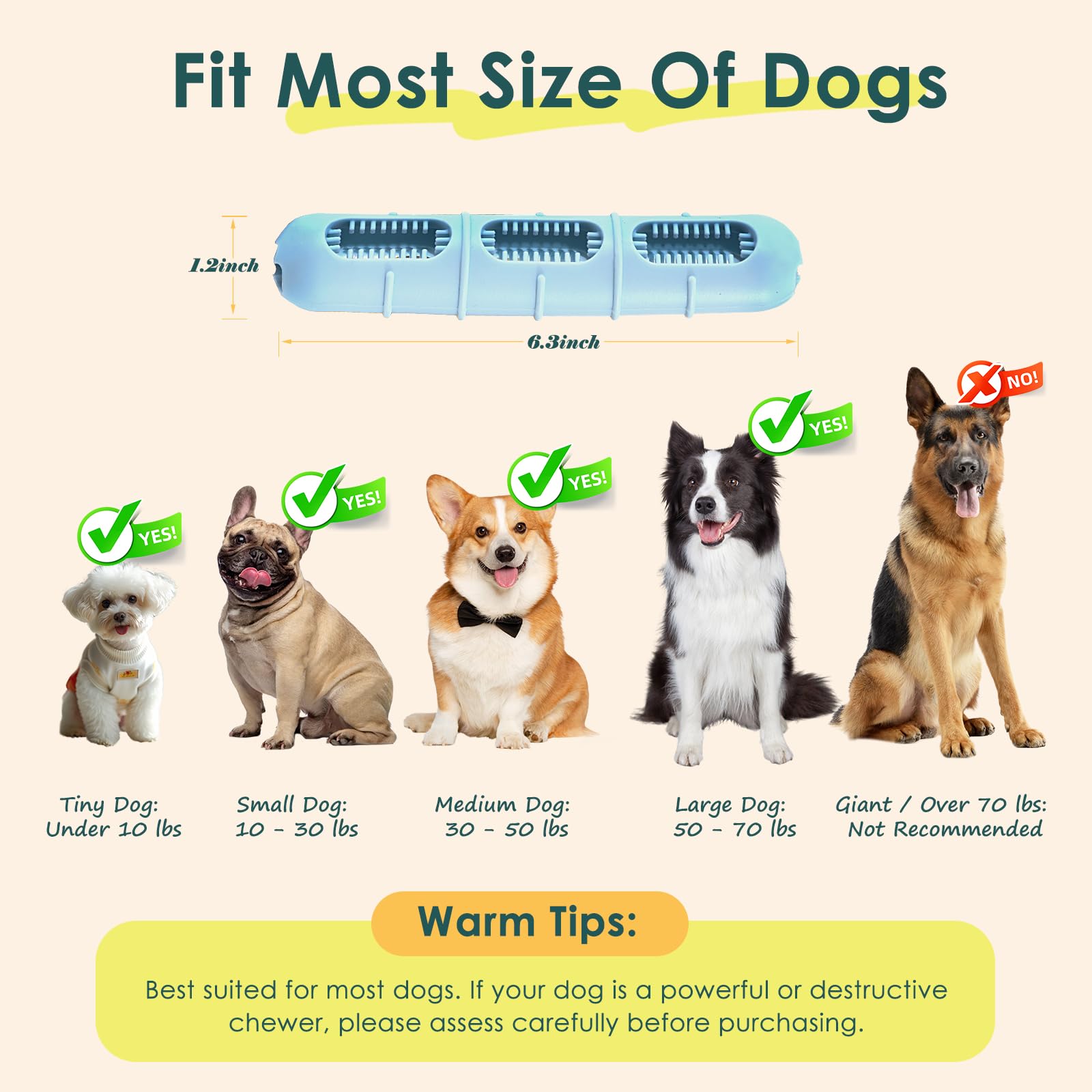 ZongniYiT dental toy is durable and suitable for puppies to larger breeds