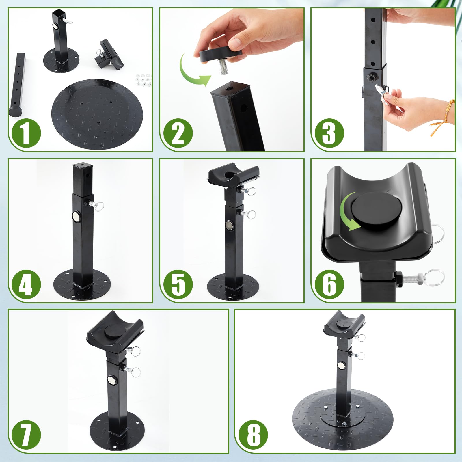 Zonon farrier stand magnetic attachment keeps tools within reach.