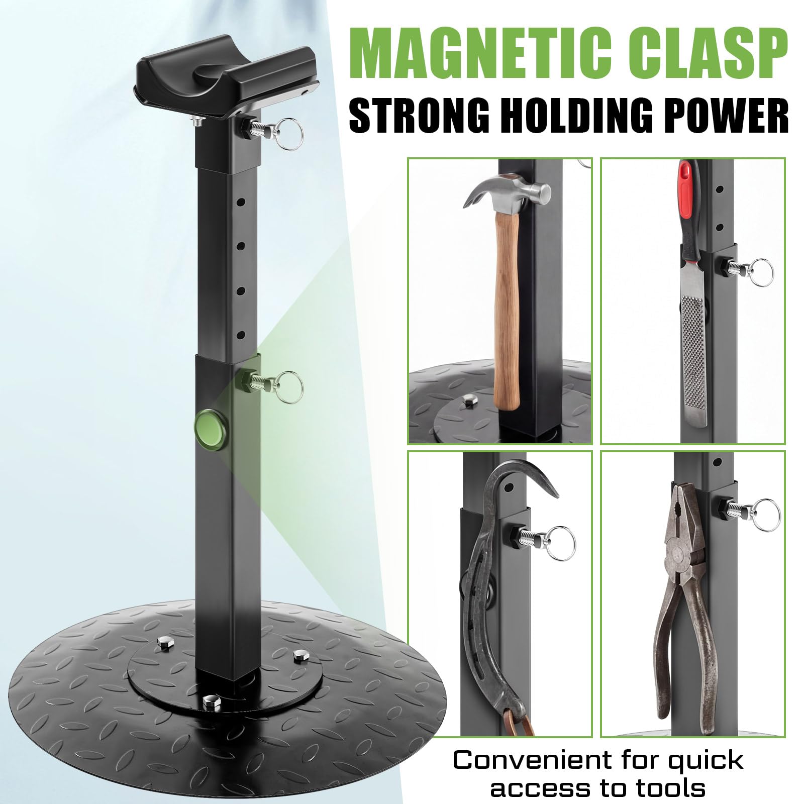 Zonon farrier stand sturdy black metal frame for durable use.