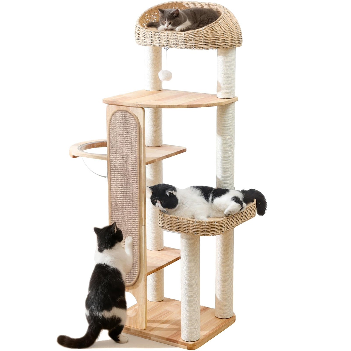 Zonoria Zephyria 59-inch cat tree with extended sisal mat for durable scratching