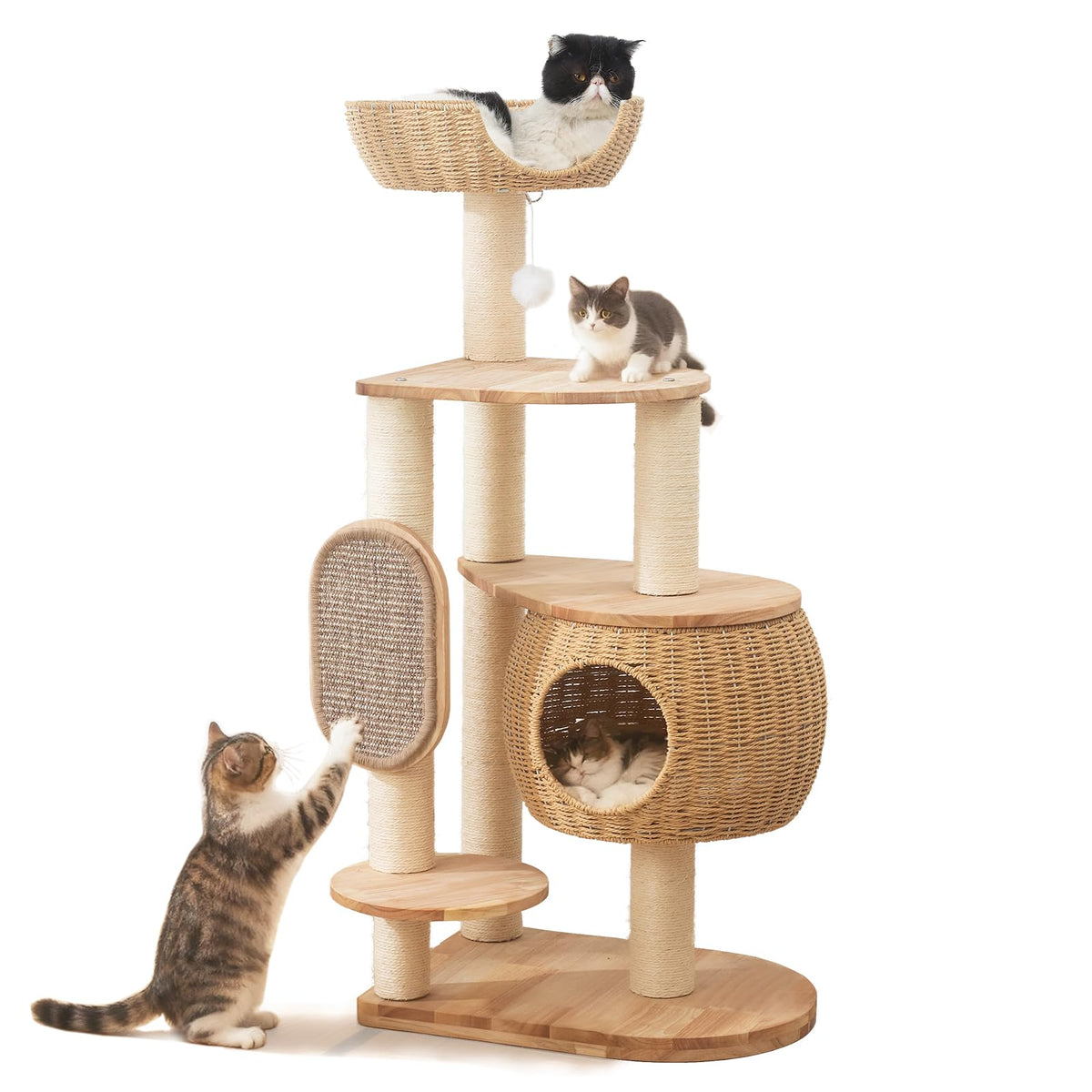 Zonoria Zephyria modern cat tree with pumpkin nest for cozy hideaways and play.