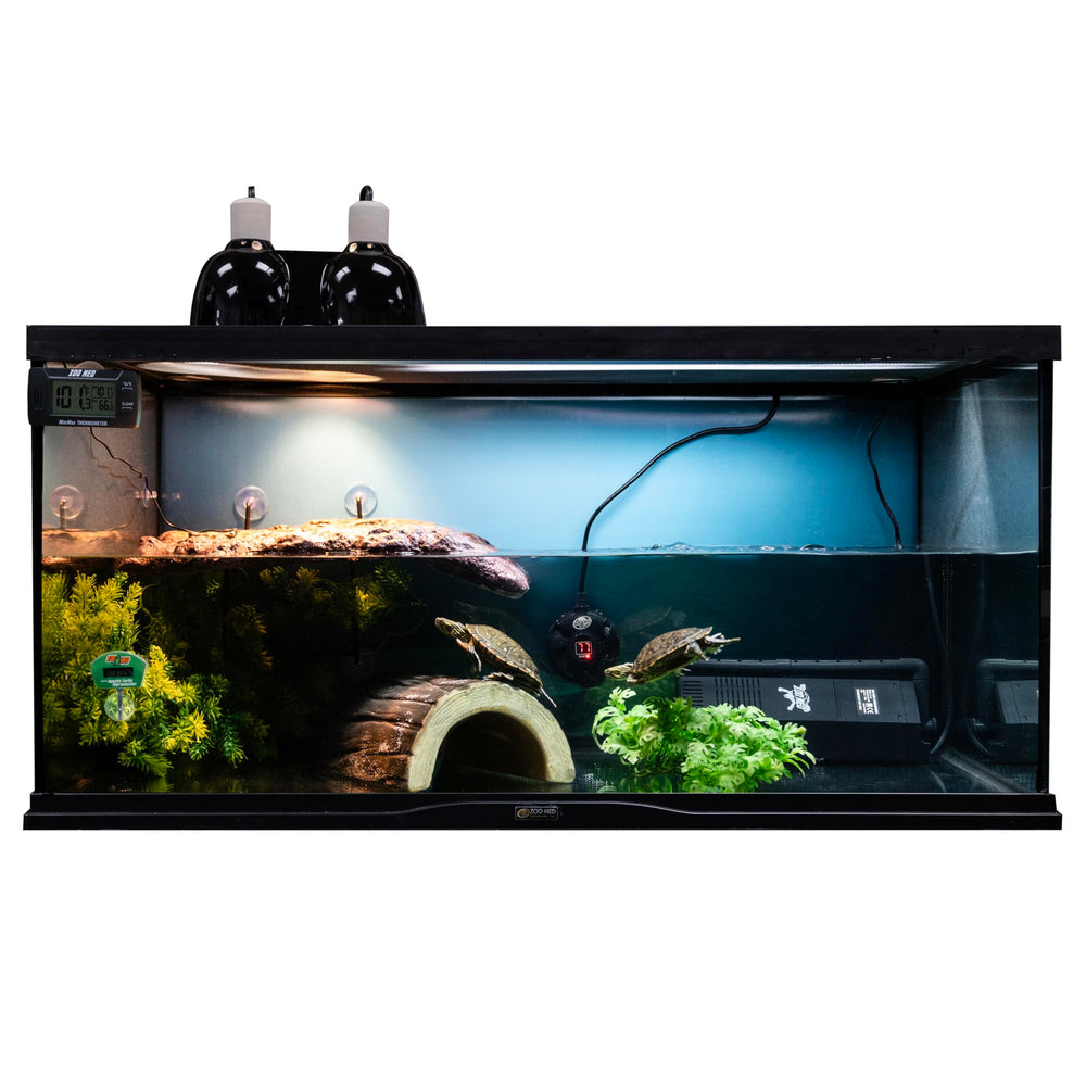 Zoo Med AQTurtle HeatUVB deep dome design prevents protruding lamps