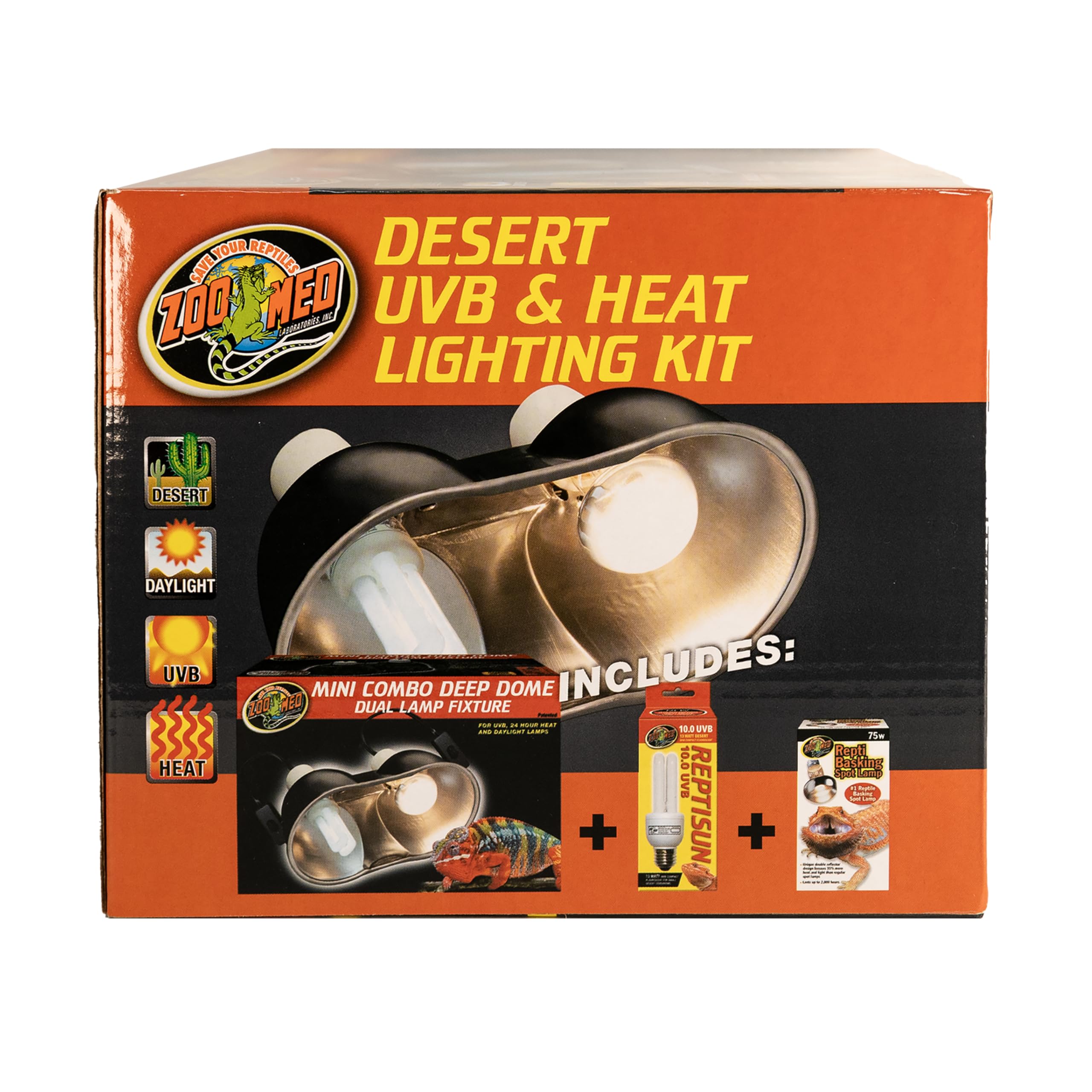 Zoo Med patented double reflector concentrates heat and light into a tight beam