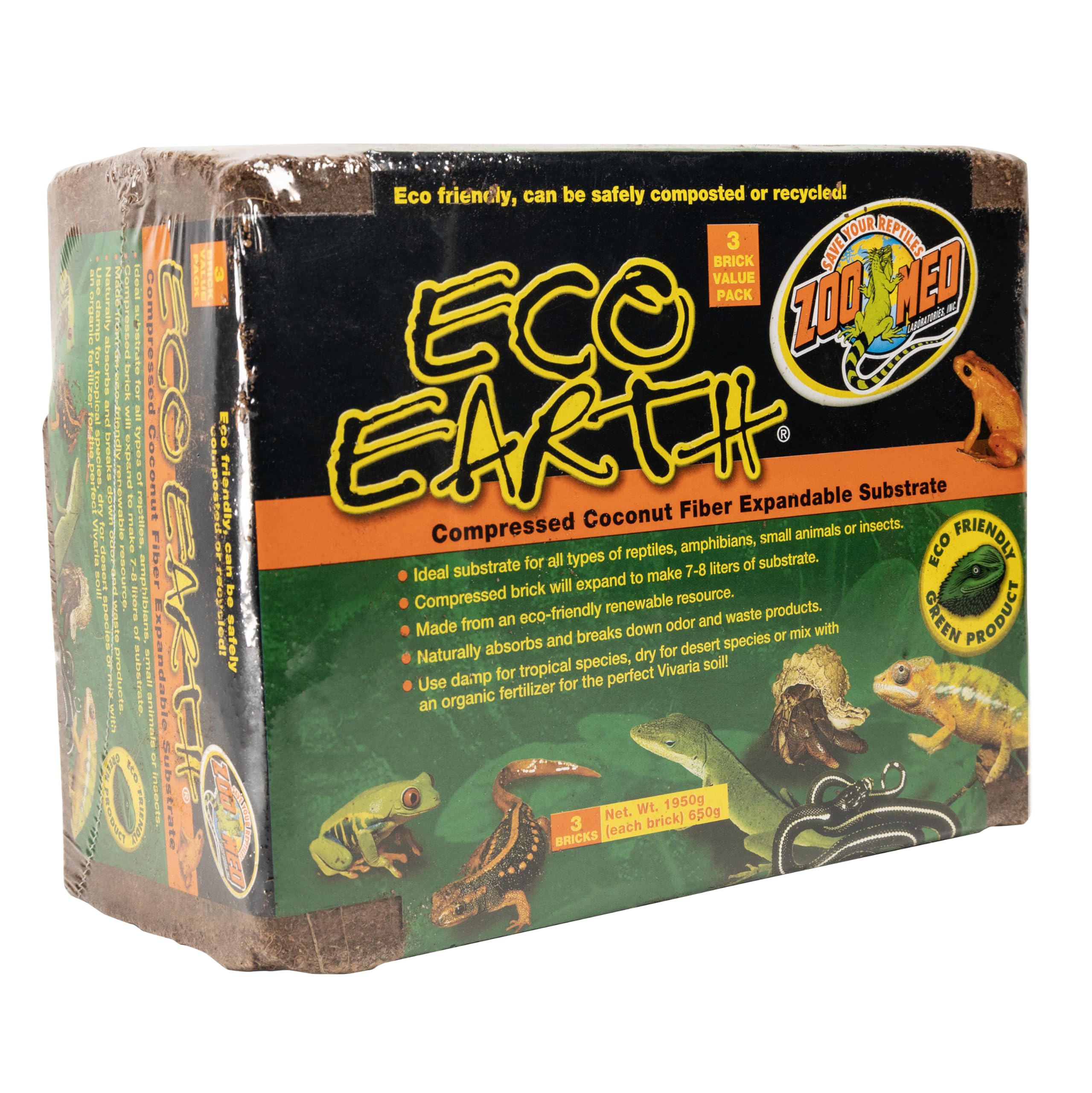 Zoo Med Eco Earth maintains humidity in terrariums for stable habitats