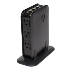 Zoo Med Environmental Control Center temperature and humidity probes monitor habitat conditions.