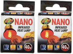 Zoo Med nano infrared heat lamp 40W front view provides gentle warmth for nano terrariums.
